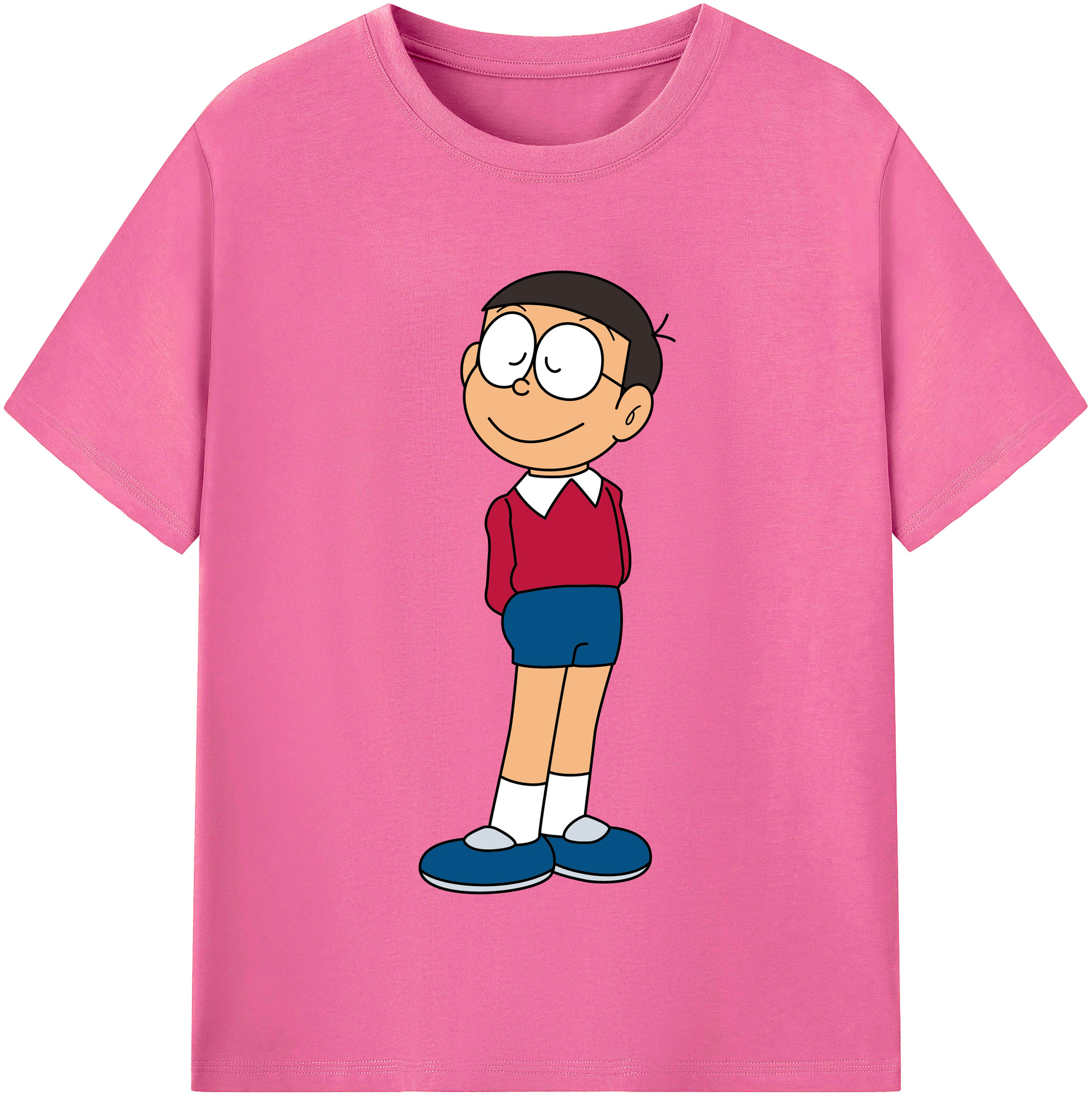 （画像用） ドラえもん 野比 のび太 Doraemon Nobita Nobi レディースカジュアルプリントTシャツ（綿100％）